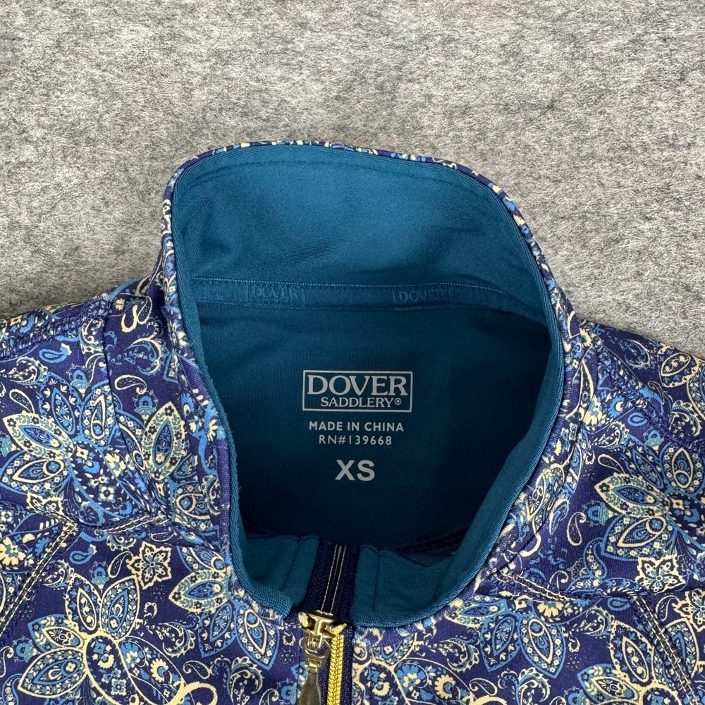 Dover Saddlery 1/4 Zip Shirt Paisley Print Polyester Stretch Womens XS - Picture 4 of 10